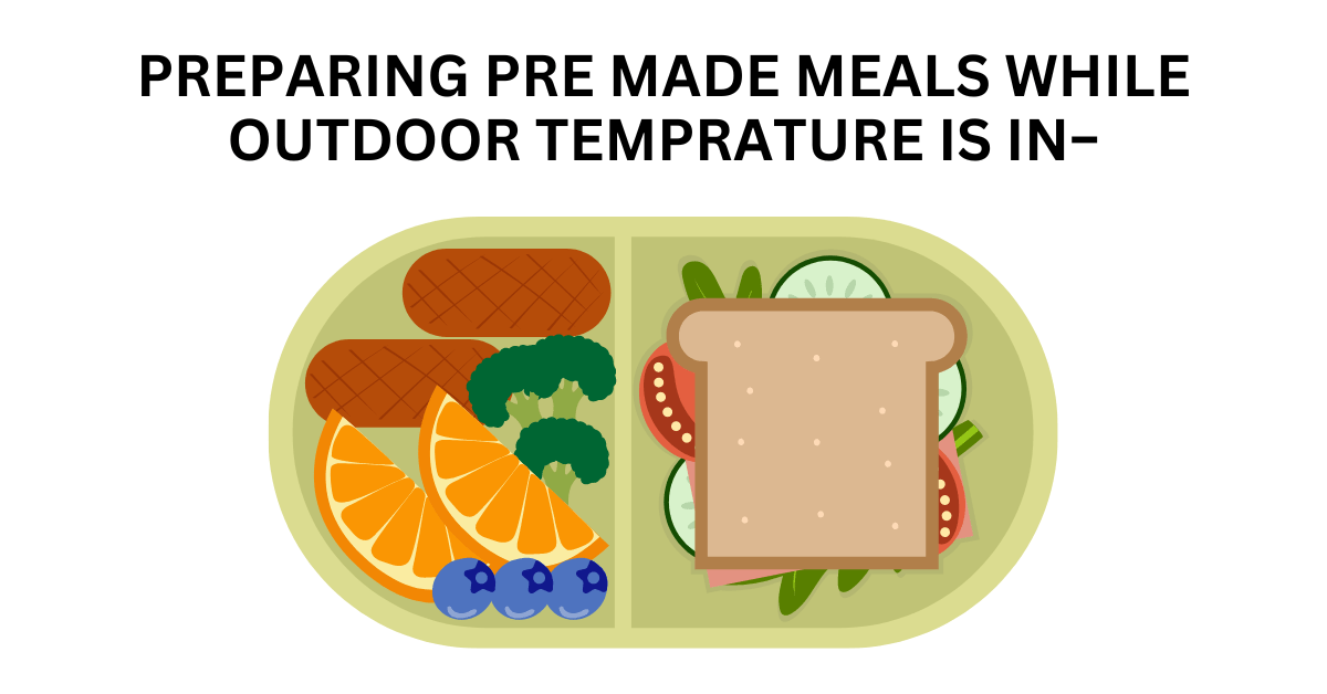 PREPARING PRE MADE MEALS WHILE OUTDOOR TEMPRATURE IS IN−