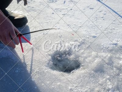 ice fishing in winters