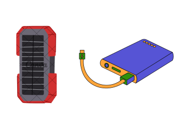 Charging a mobile with solar power bank